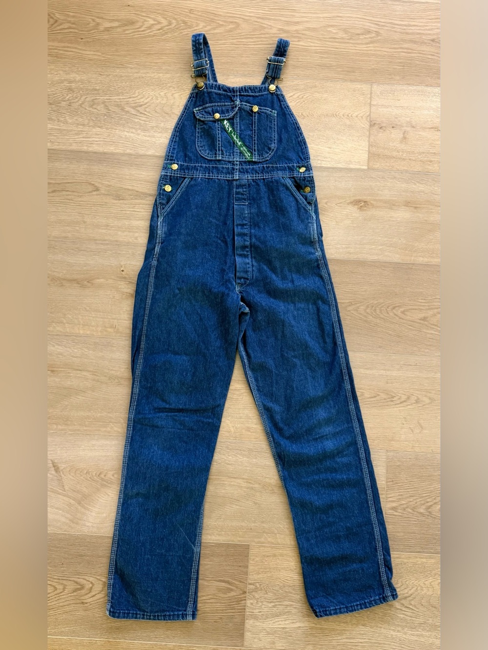 KEY Imperial Vintage Men’s Denim Bib Overalls USA 30x30